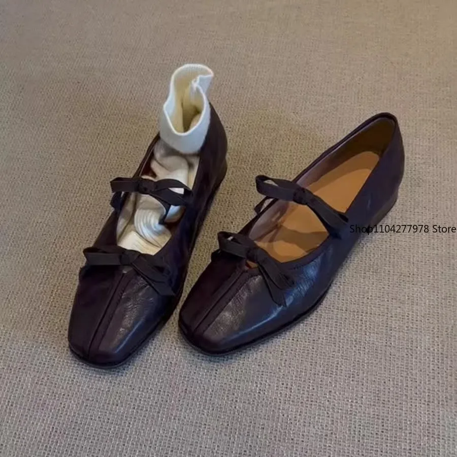 النساء الشقق أحذية خفيفة بدون كعب الصيف ساحة تو الصنادل صناديل للنساء موضة 2025 الاتجاه غير رسمي العلامة التجارية لوليتا فستان Zapatos De Mujer #3