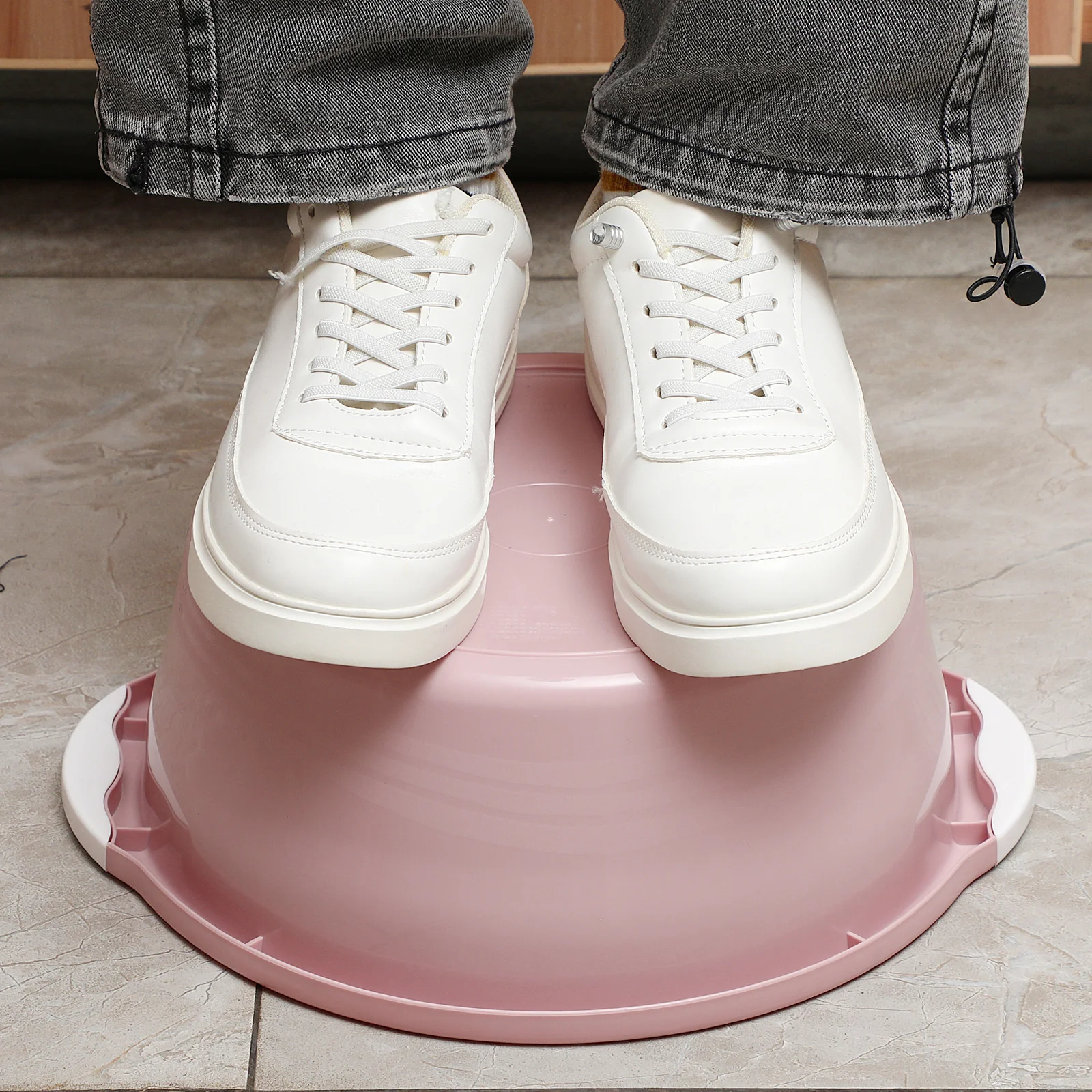 

2Pcs Plastic Household Wash Basins Medium Pink Multipurpose Kitchen Bathroom Foot Face Use Durable Anti-Slip Washbasins