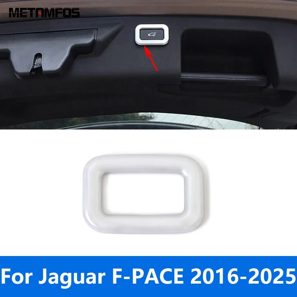 Image of Abdeckung für den Schalterknopf der Heckklappe für Jaguar F-PACE 2016-2021 2022 2023 2024 2025 Carbonfaser-Innenausstattung.