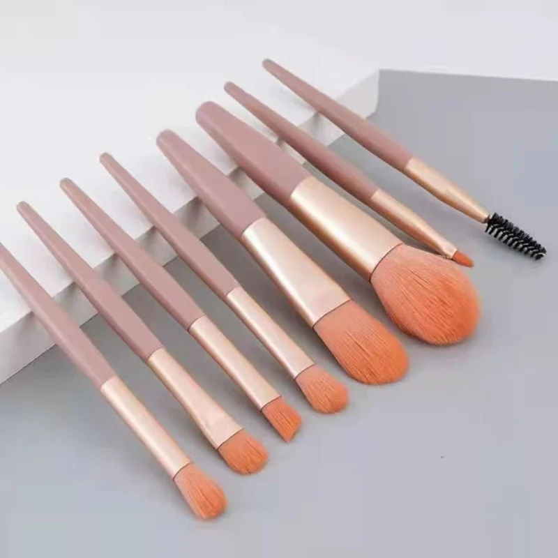 Pennello per trucco di alta qualità Correttore portatile da 8 pezzi Set di colori al miele Capelli morbidi Trucco di bellezza Ombretto Strumento Trucco