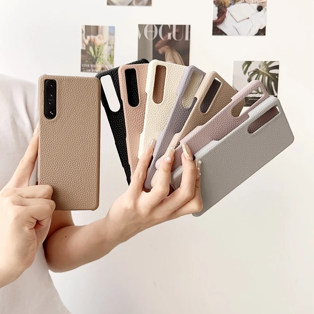 Litchi Pattern PU Leather Hard Case For Sony Xperia 10 5 V ACE III 10 Ⅳ VI Lightweight Shockproof Cover