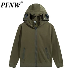 PFNW Autumn New Men's Casual Hooded Hoodies Fashion High Street Loose Spliced Sports Unisex Versatile Y2k Vintage Coats 28A3524