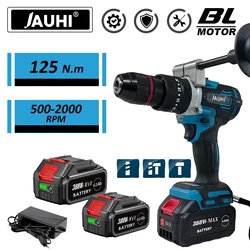 JAUHI-18v Cordless Brushless Lithium-Ion Drill, 13mm Electric Hand Drill Screwdriver For Makita Batteries, Home Power Tools