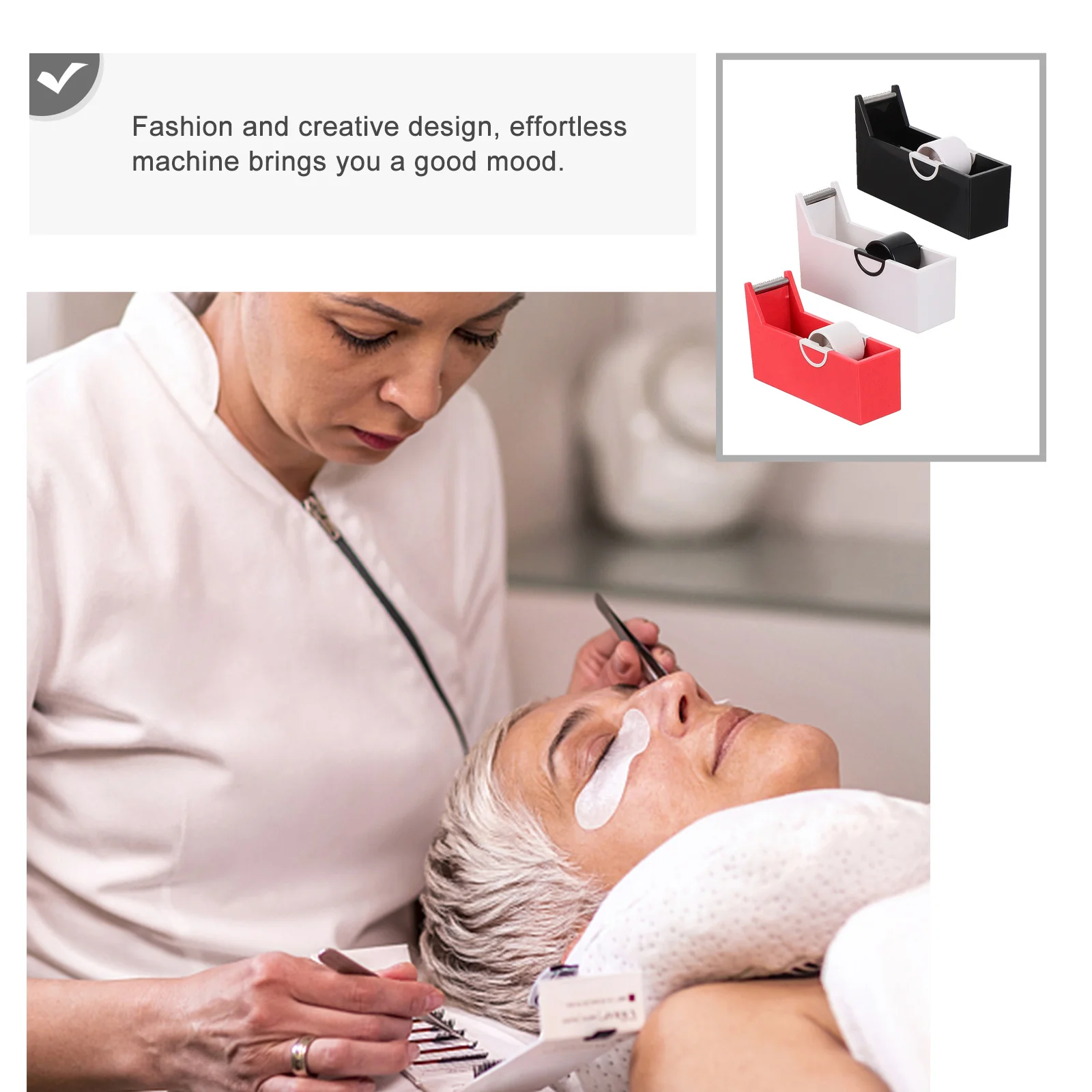 

3Pcs Eyelash Tape Cutter Eyelash Extension Grafting Tape Dispenser Quick Tear Organizer for Makeup Salons Studios