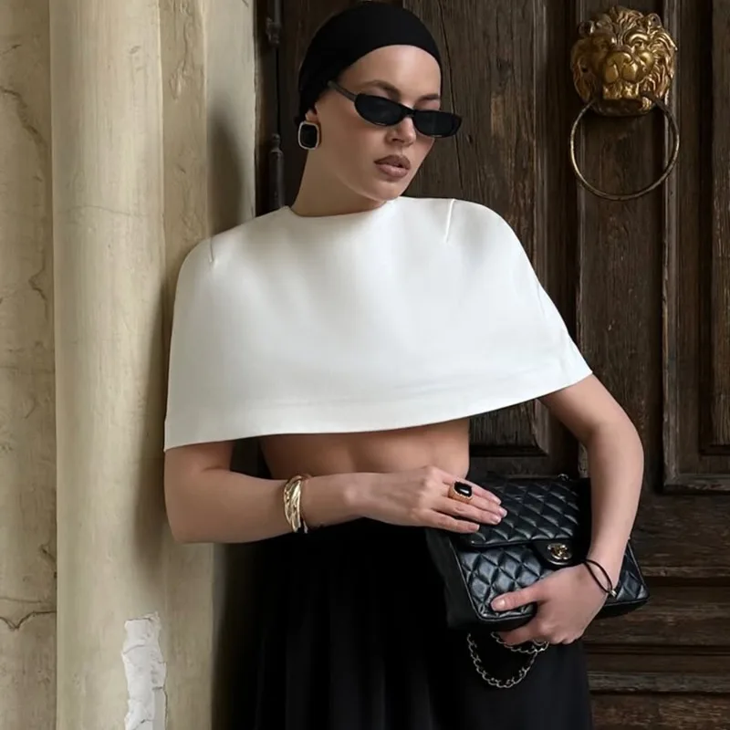 

Talenza Women's Summer Tops Fashion Solid Sleeveless Shawl Cardigan Elegant Casual Streetwear Party Y2k New Female T-Shirts 2026