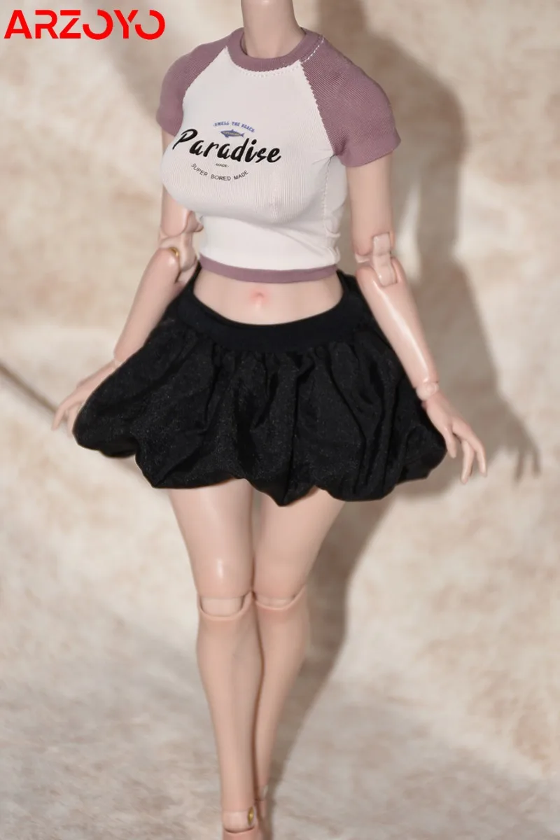 맞춤형 1/6 스케일 버드 스커트 짧은 티셔츠 옷 모델 맞는 12 ''TBL S07C AT202 여성 군인 액션 피규어 바디 인형