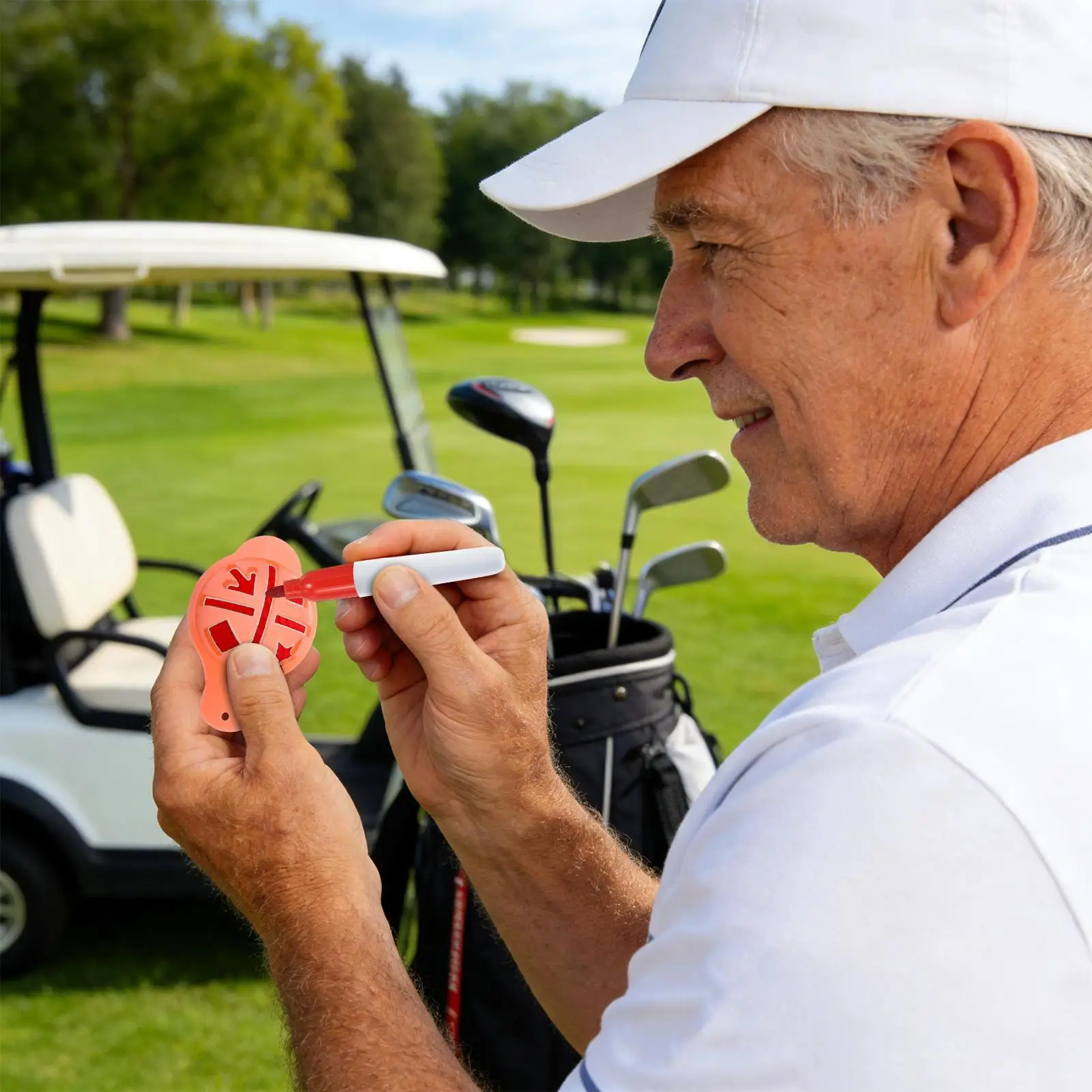 

New Golf Ball Marker Alignment Reusable Stencils Golf Ball Line Marker Template For Players Men Women Tournament Course Putting