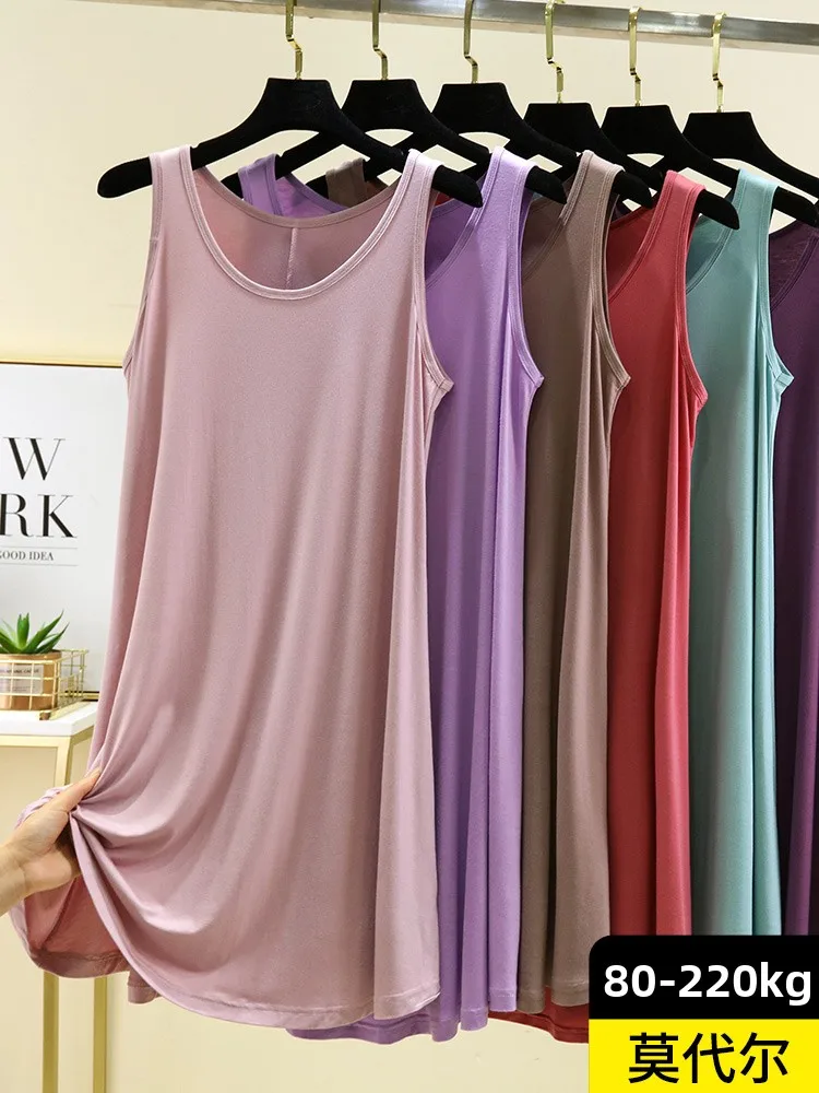 Modale rotondo Ne Svel donna estate sottile casual lungo Dr plus size sciolto semplice colore Dr Casual Sle