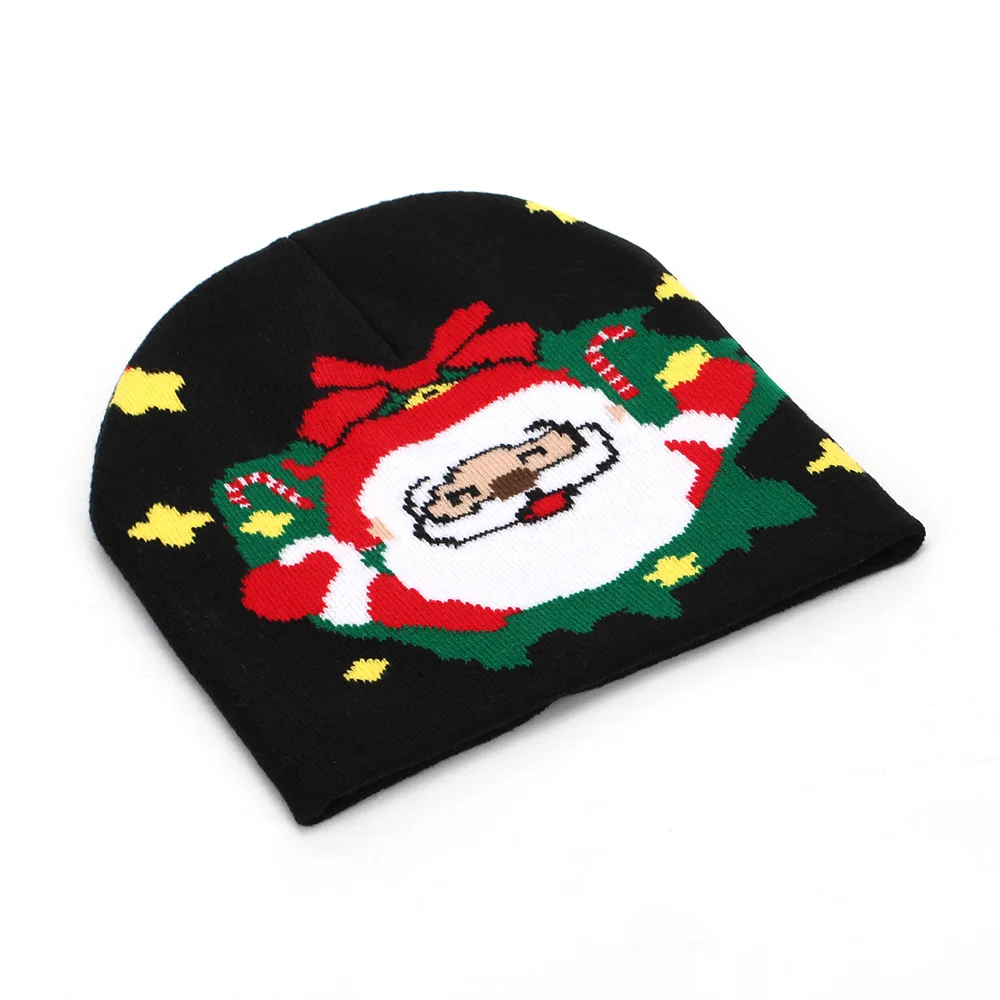 Unisex Winter Neuankömmling Rentier Weihnachtsmann Schneemann Jacquard Gestrickte Weihnachtsmützen