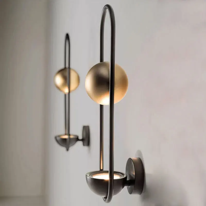 

Postmodern hotel bedroom bedside LED designer wall lamp, living room TV background wall lamp