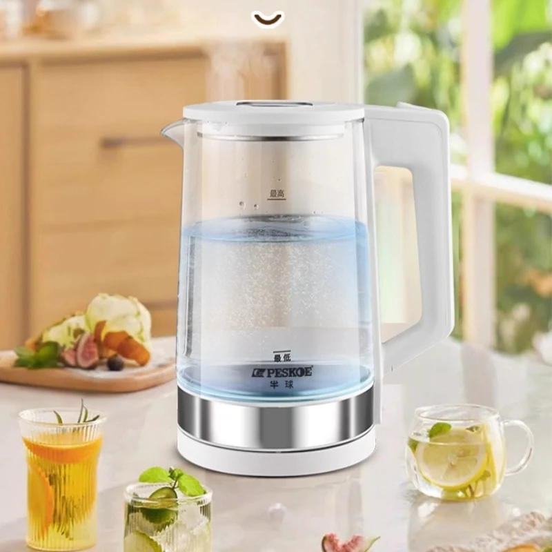 

Электрический чайник из нержавеющей стали 316, стеклянный кипящий горшок с большим горлышком и закругленным дизайном, легко очищаемый корпус для сохранения тепла