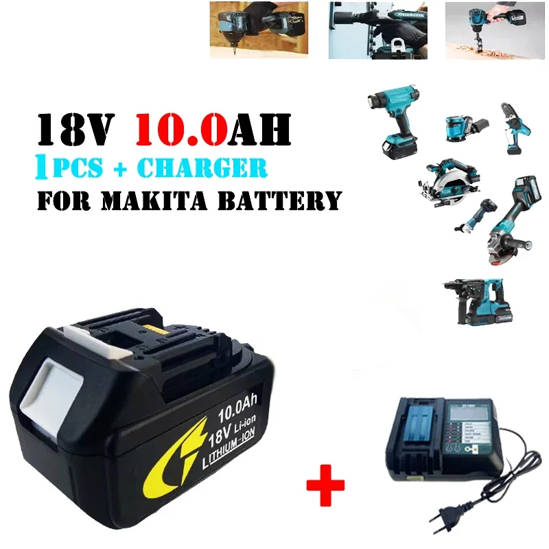 NEW for Makita 18V 10000mAh Rechargeable Power Tools Battery with LED Li-ion Replacement LXT BL1860B BL1860 BL1850+3A Charger