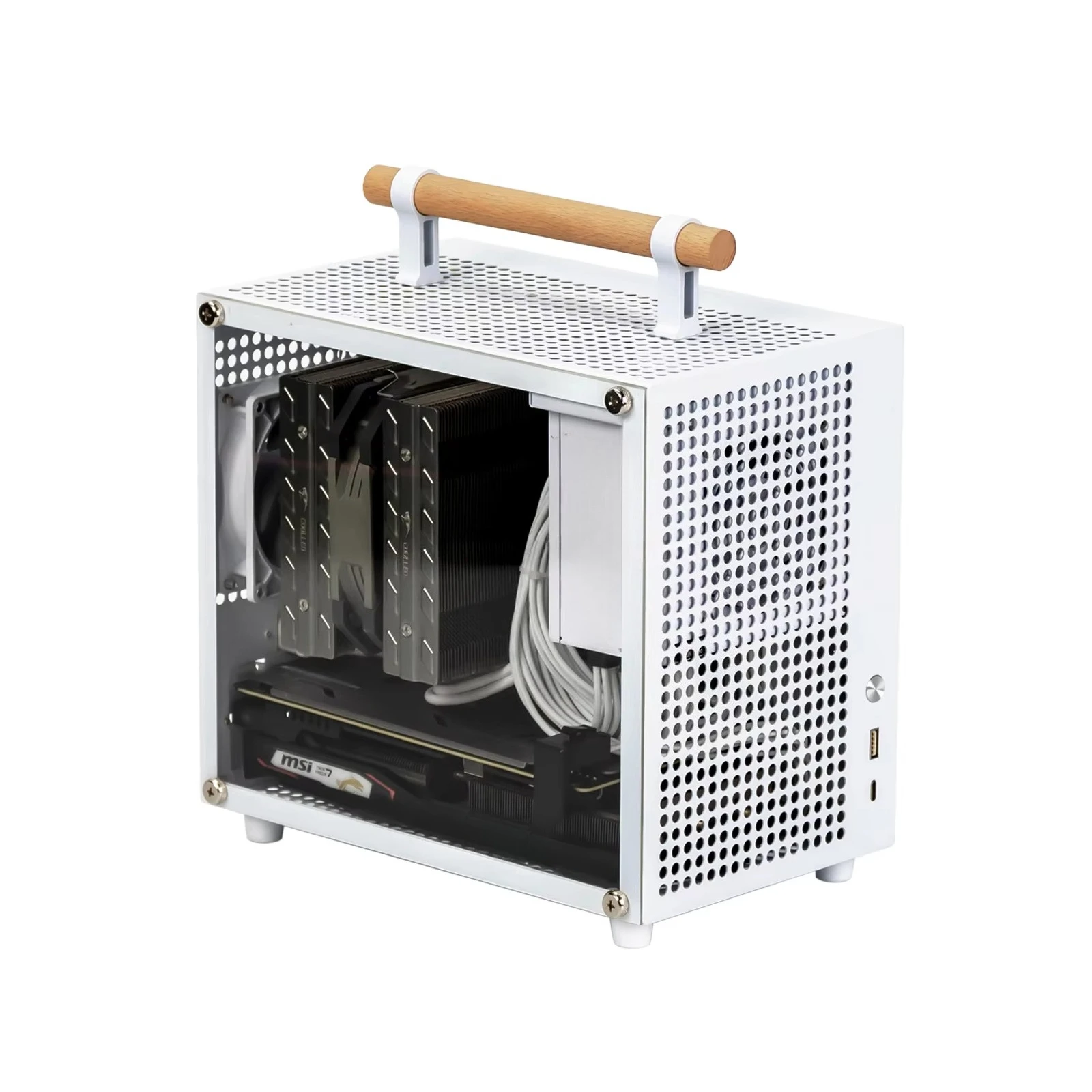 Direct Plug ITX PC Case Aluminum Shell 9L Portable Handheld Mini Chassis Support SFX Power Supply
