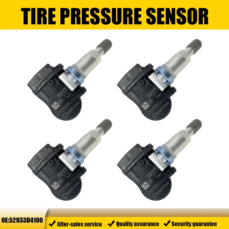 1/4PCS 433MHZ Reifendrucküberwachungssensor TPMS 52933D4100 52933F2000 Passend für Hyundai Avante KIA Niro 52933D-4100 52933F-2000