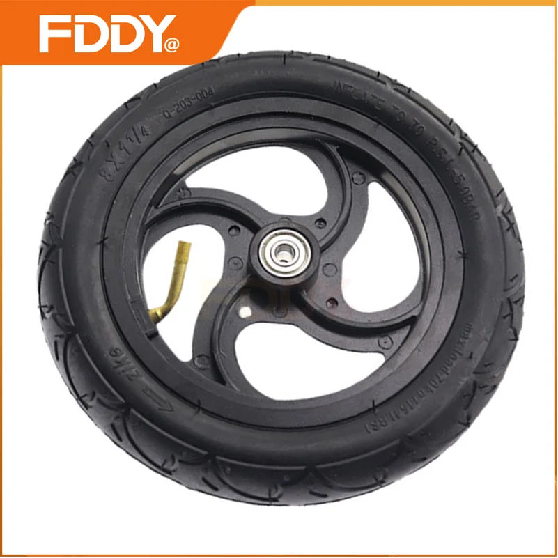 

FDDY 8 Inch Anti-skid Shock Wheel Tyre 8x1 1/4 (200x45) Inner Tube Outer Tire with Alloy Hub for Kickscooter Scooter Accessories