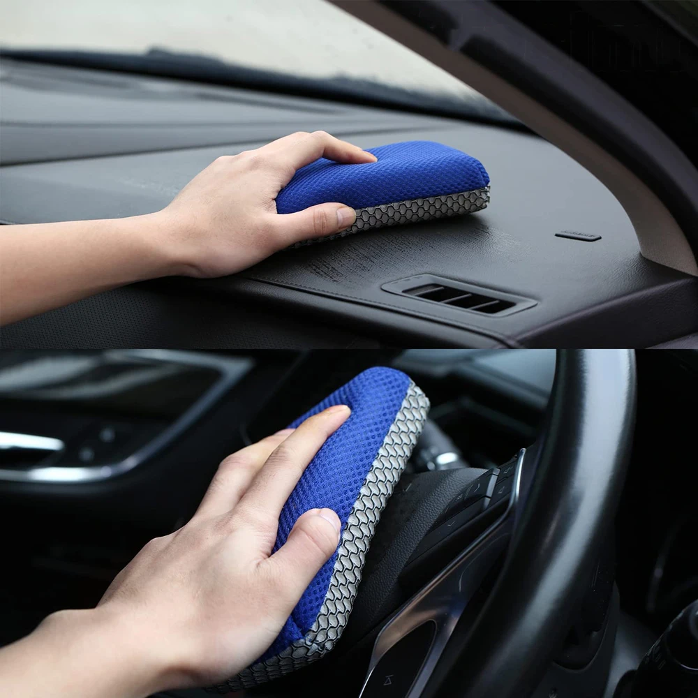 Esponjas de doble cara para lavado de coches, esponja eliminadora de insectos, malla de limpieza, almohadillas suaves superabsorbentes para el