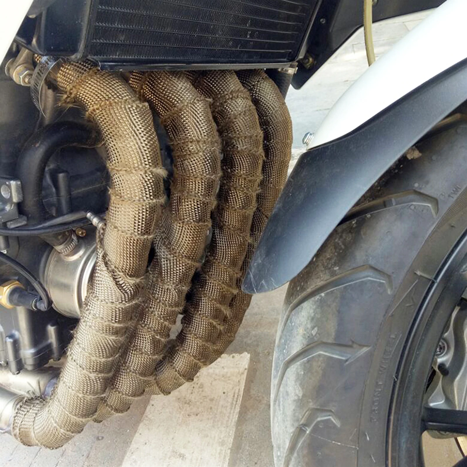 

10 м стекловолоконная термоизоляционная лента для выхлопных газов автомобиля, мотоцикла, устойчивая к высоким температурам защитная пленка в рулоне