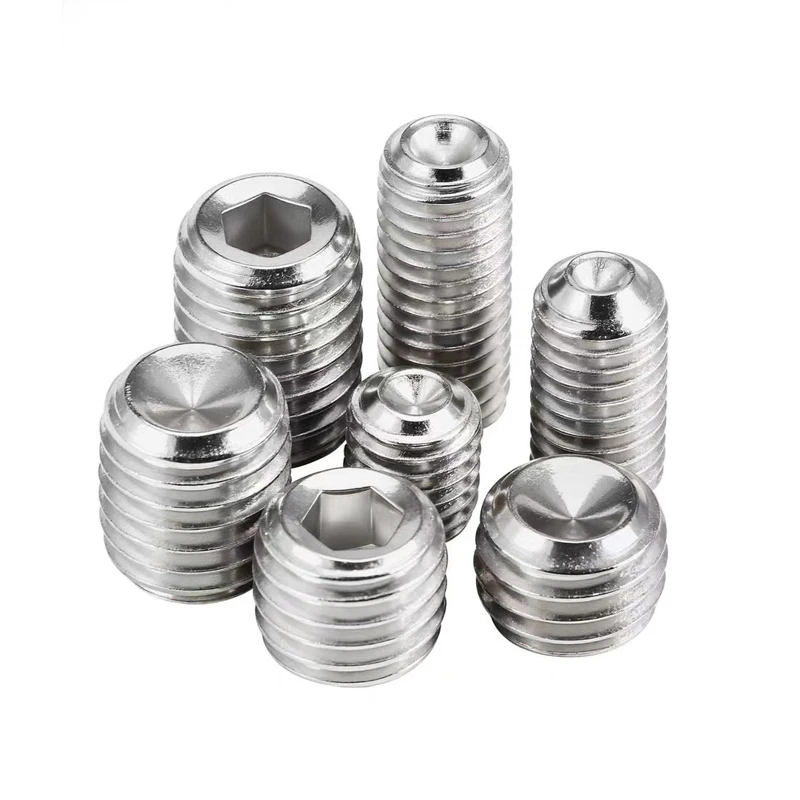 M2 M2.5 M3 M4 M5 M6 M8 304 Stainless Steel Hexagon Hex Socket Cup Point Headless Grub Set Screws Concave End