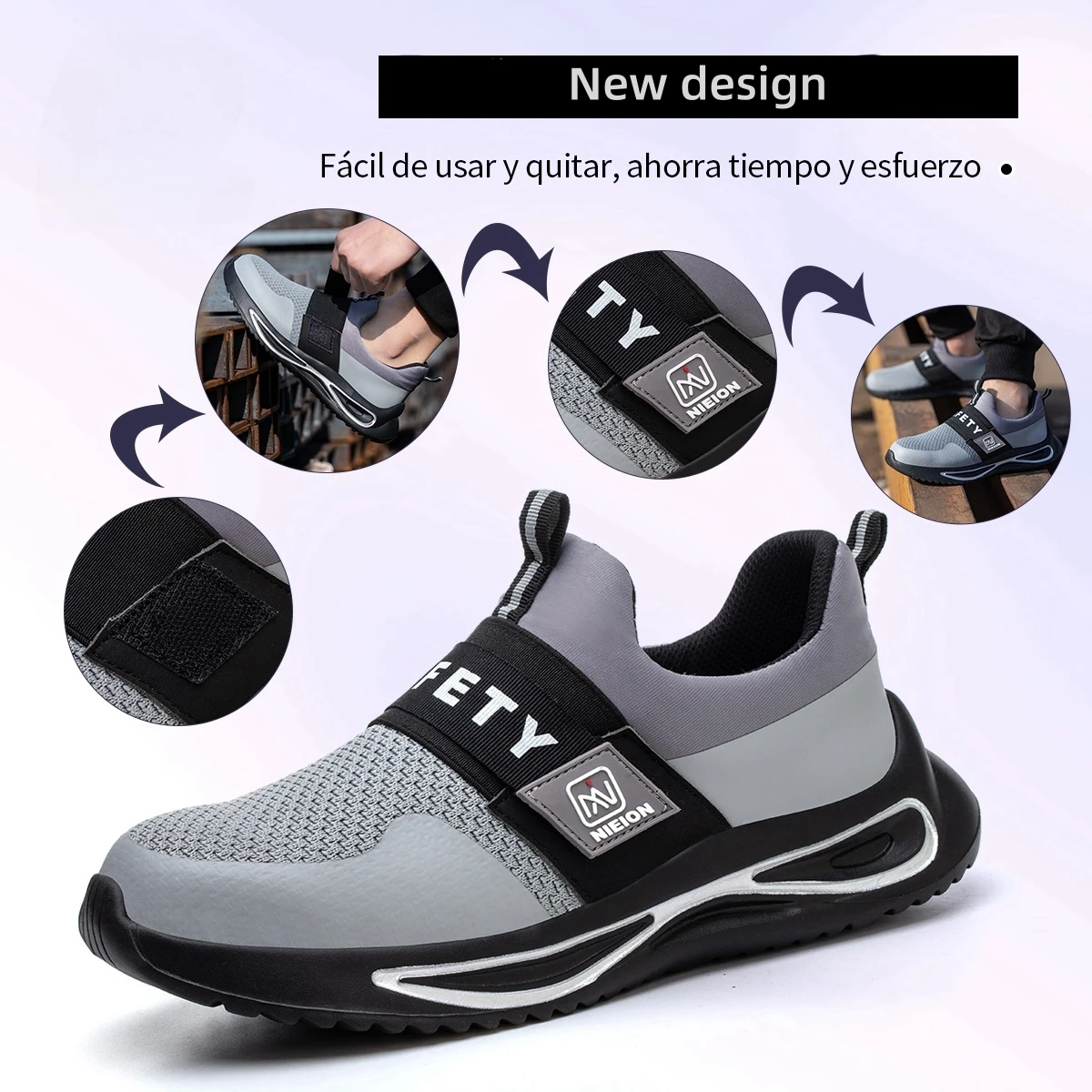 New Man Safety Shoes Puncture-Proof Work Shoes Lightweight Breathable Casual Sneaker Women Protective