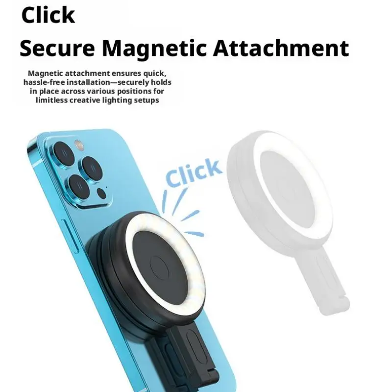 Mini Magnetic Ring Light LED Multifunctional Phone Selfie Beauty Ring Fill Lamp Compact Portable Pocket Fill Light Rechargeable