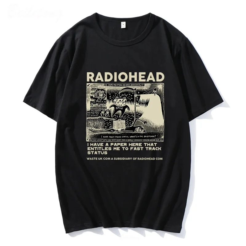 Camiseta Radiohead para Hombre, Camisetas clásicas Vintage, camiseta de la gira de América del Norte Rock Boy para mujer, Camisetas para Hombre, Top informal callejero de Hip Hop