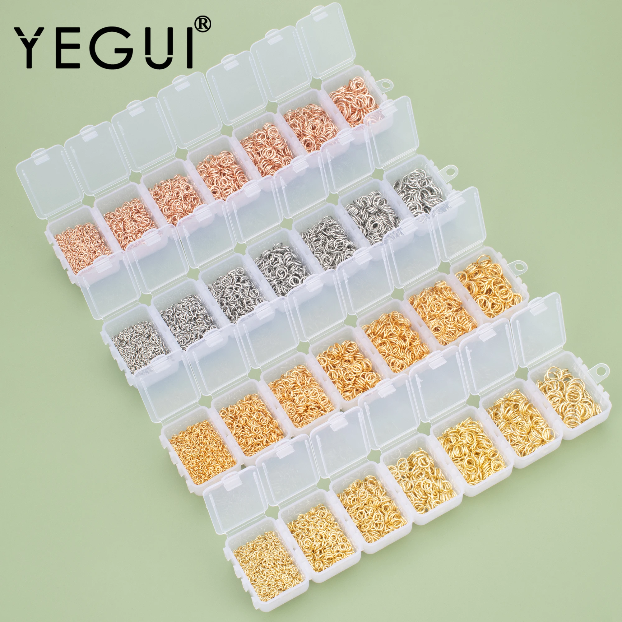 YEGUI MB24,jewelry accessories,nickel free,18k gold plated,rhodium plated,copper,not fade,jewelry making,jump rings,one set