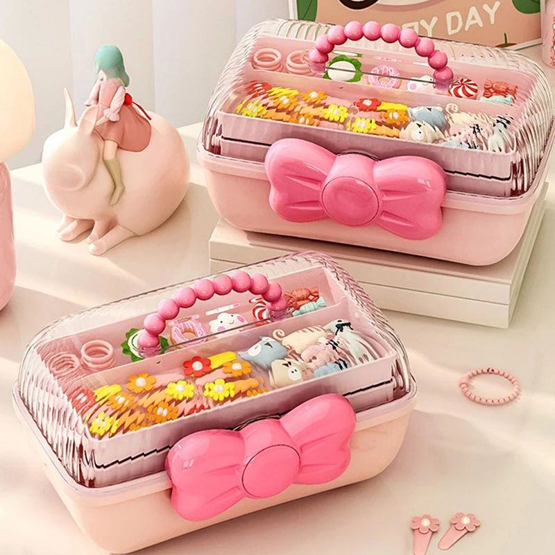 

〔CC88〕Multi-layer Hairpin Organizer Cute Girl Jewelry Case Headdress Displays Children's Hair Accessories Storage Box