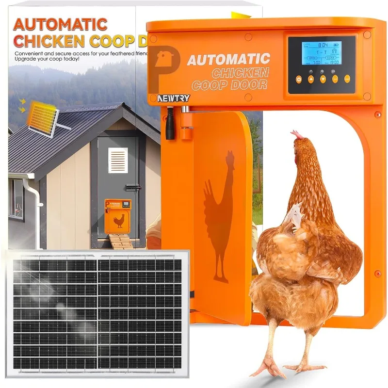 

Автоматическое устройство открывания дверей курятника, поворотная дверь с таймером и датчиком освещенности, защита от защемления, солнечная батарея 10 Вт с пультом дистанционного управления 40 м