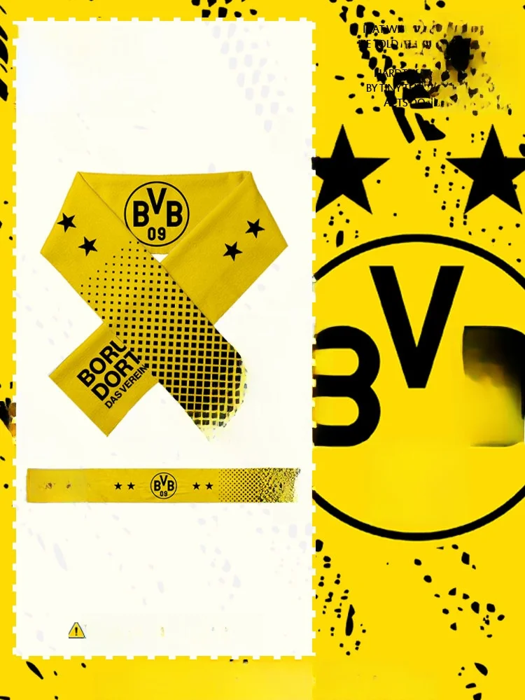 ドルトムント-ハニーバジャー-フットボール-ファン-スカーフ-ネックウォーマー-ユニセックス-アウトドア-ソフトで暖かい-サポート力のあるショルダーショール-スポーツチームアクセサリー
