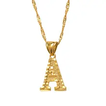A-Z Small Letter Gold Necklaces with Initial Pendant #2
