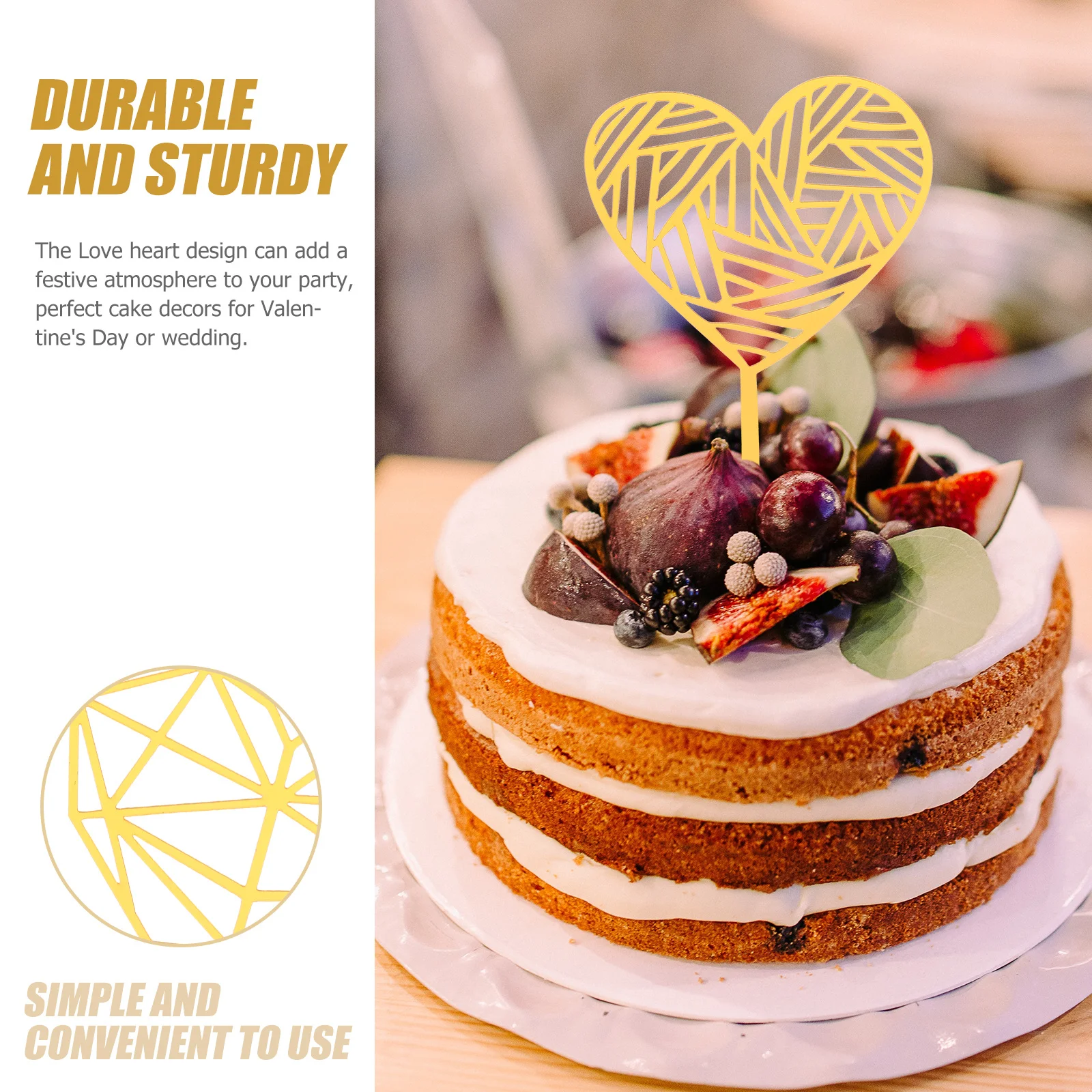 

40Pcs Heart Shaped Cake Decorations Reusable Acrylic Cupcake Toppers for Wedding Shower Birthday Party Favors Cupcake Topper