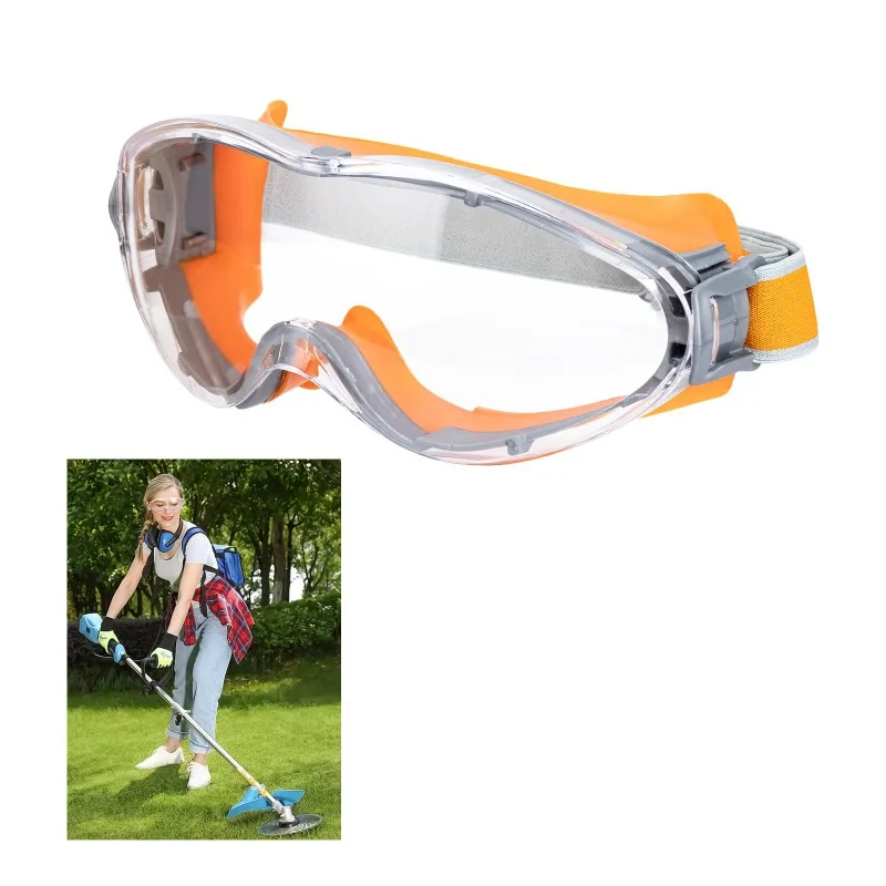 Large Frame Protective Goggles HD Transparent Anti-Ultraviolet Waterproof Anti-Fog Riding and Skiing Safety Sports Glasses