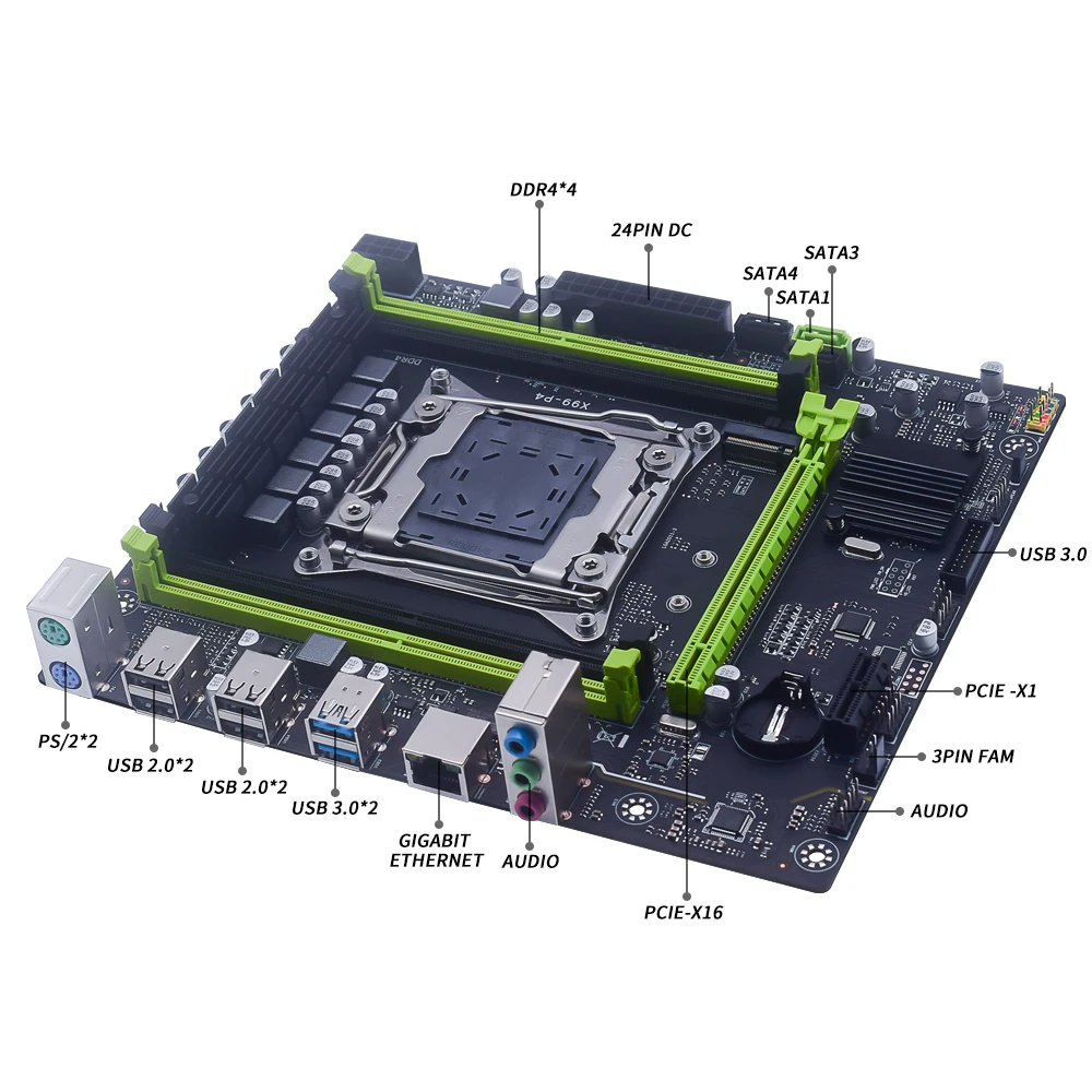 MUCAI X99 P4 Motherboard LGA 2011-3 Kit Set With Intel Xeon E5 2680 V3 CPU Processor And DDR4 32GB(4*8GB) 2666MHz RAM Memory