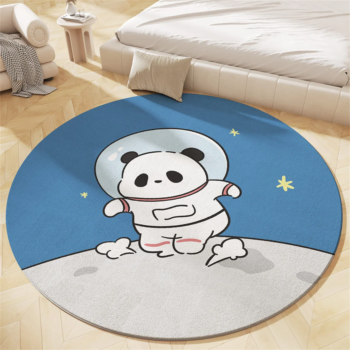 

Cartoon Bedroom Round Rug Children's Room Bedside Carpet Home Living Room Study Mat