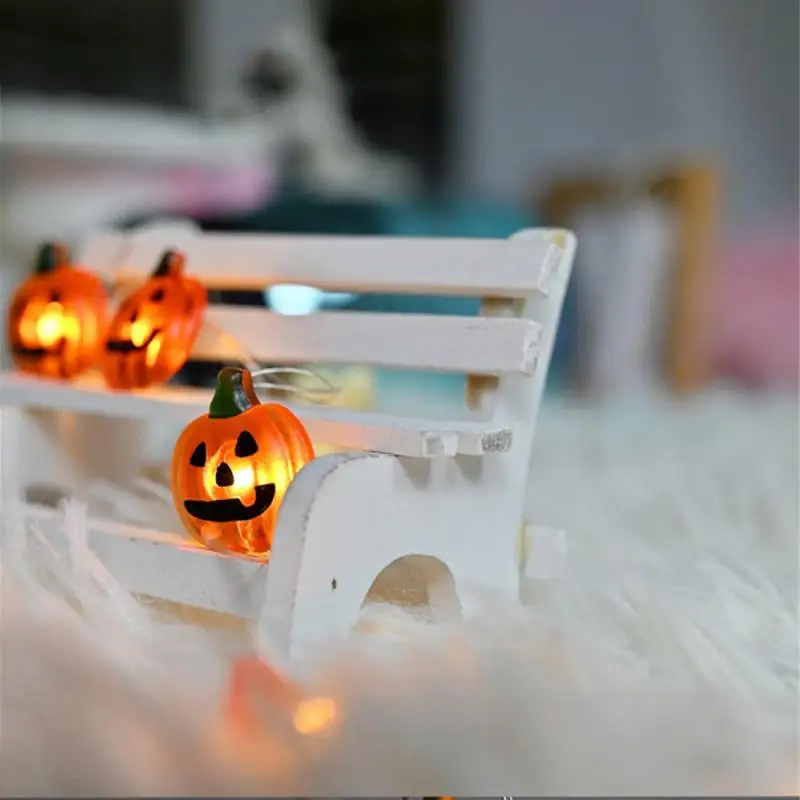 1PC LED Halloween Solar 3D Pumpkin Bat Ghost Spider String Lights With 8 Lighting Mode Outdoor Waterproof Atmosphere Lamp