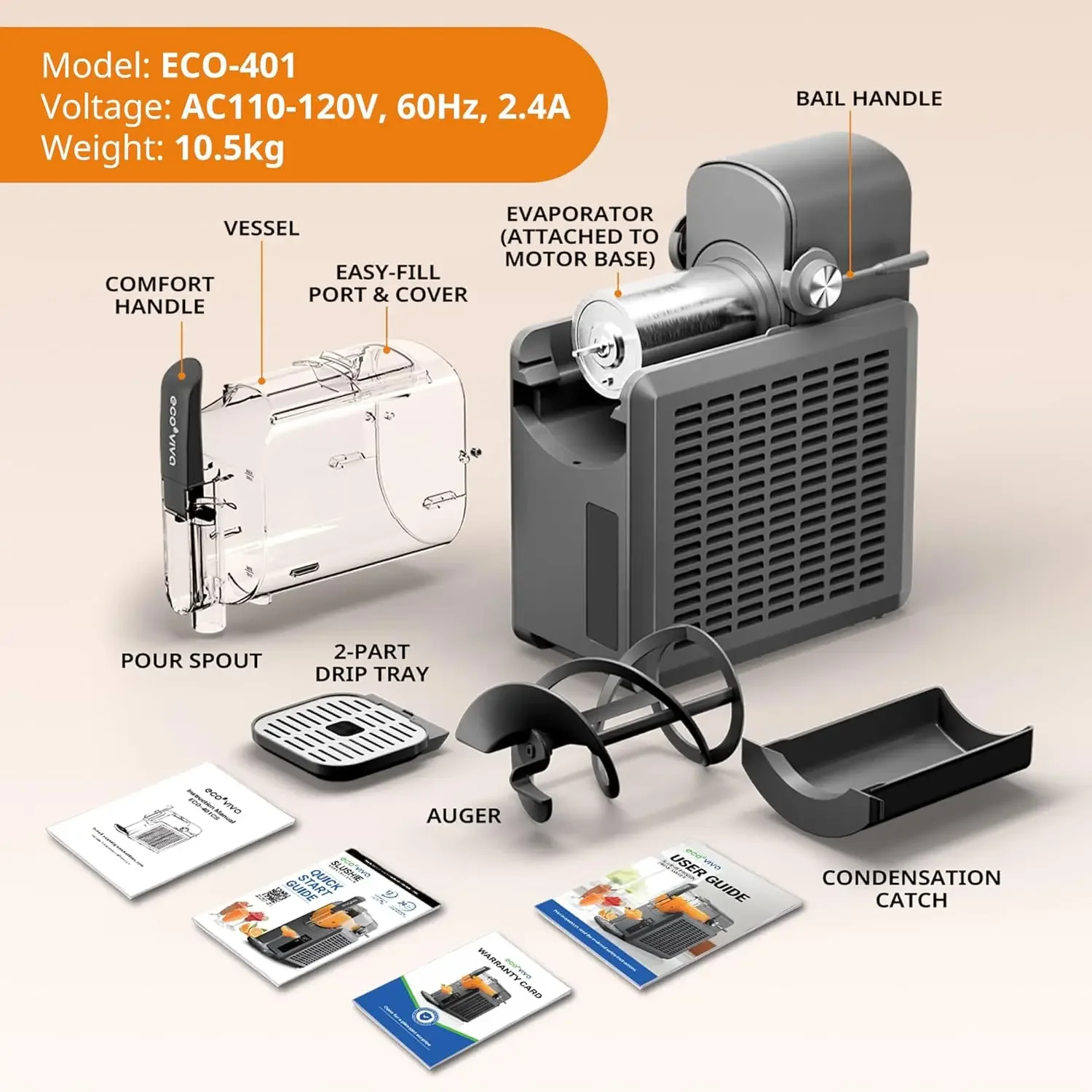 آلة Slushie Machine 88 أونصة آلة Slushy ذات الشاشة الملونة، صانع المشروبات المجمدة الاحترافي، لا حاجة إلى ثلج، مخفوق الحليب، Frappé، رمادي