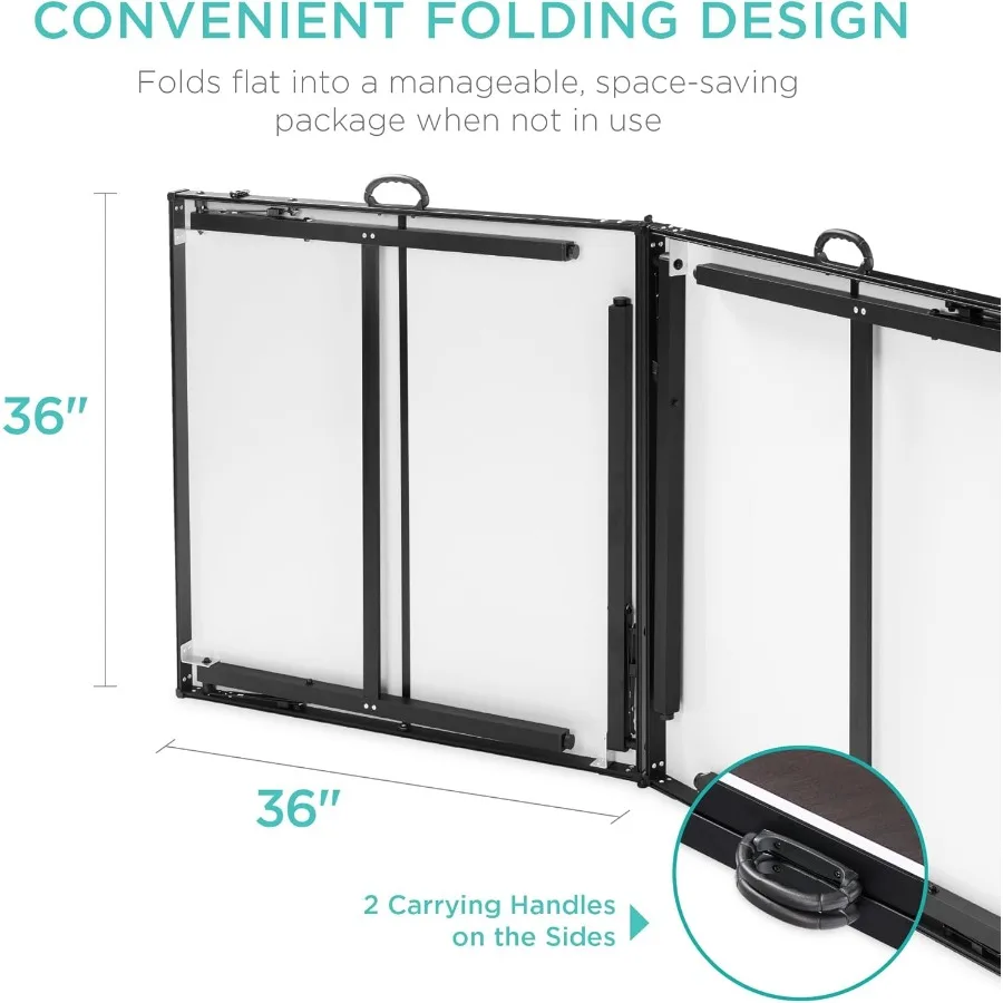 طاولة بينج بونج قابلة للطي متوسطة الحجم مقاس 6 × 3 أقدام للاستخدام الداخلي والخارجي مع مضاربين و4 كرات وحقيبة حمل مثالية للمنزل