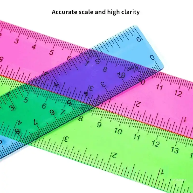 Набор из 8 цветных пластиковых линеек, метрических линеек с дюймами и сантиметрами, Прямая поставка