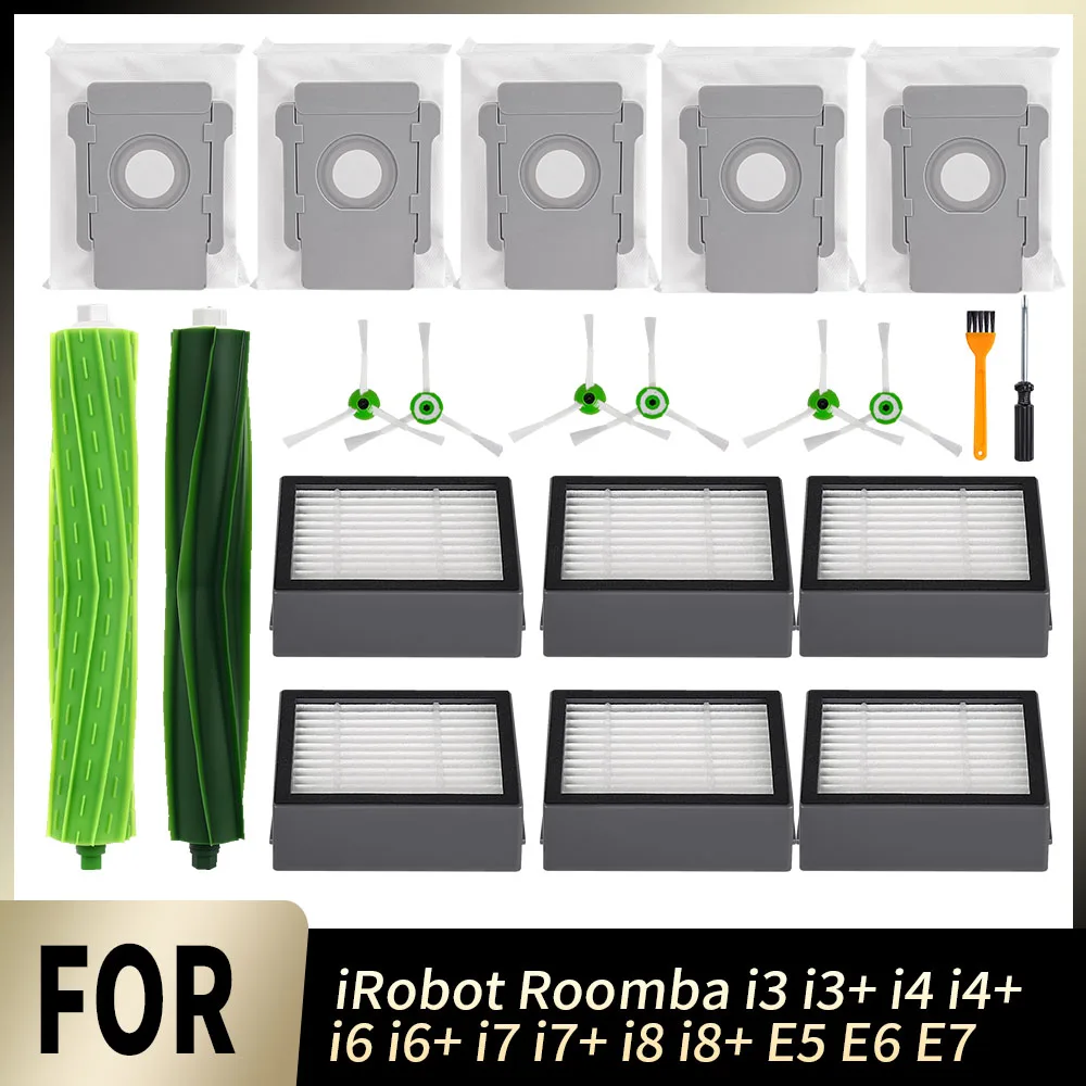 Haupt-Seitenbürste Filter Staubbeutel Ersatzteil für iRobot Roomba E5 E6 E7 i2 i3 i3+ i4 i4+ i6 i6+ i7 i7+ i8 i8+ Roboter-Staubsauger