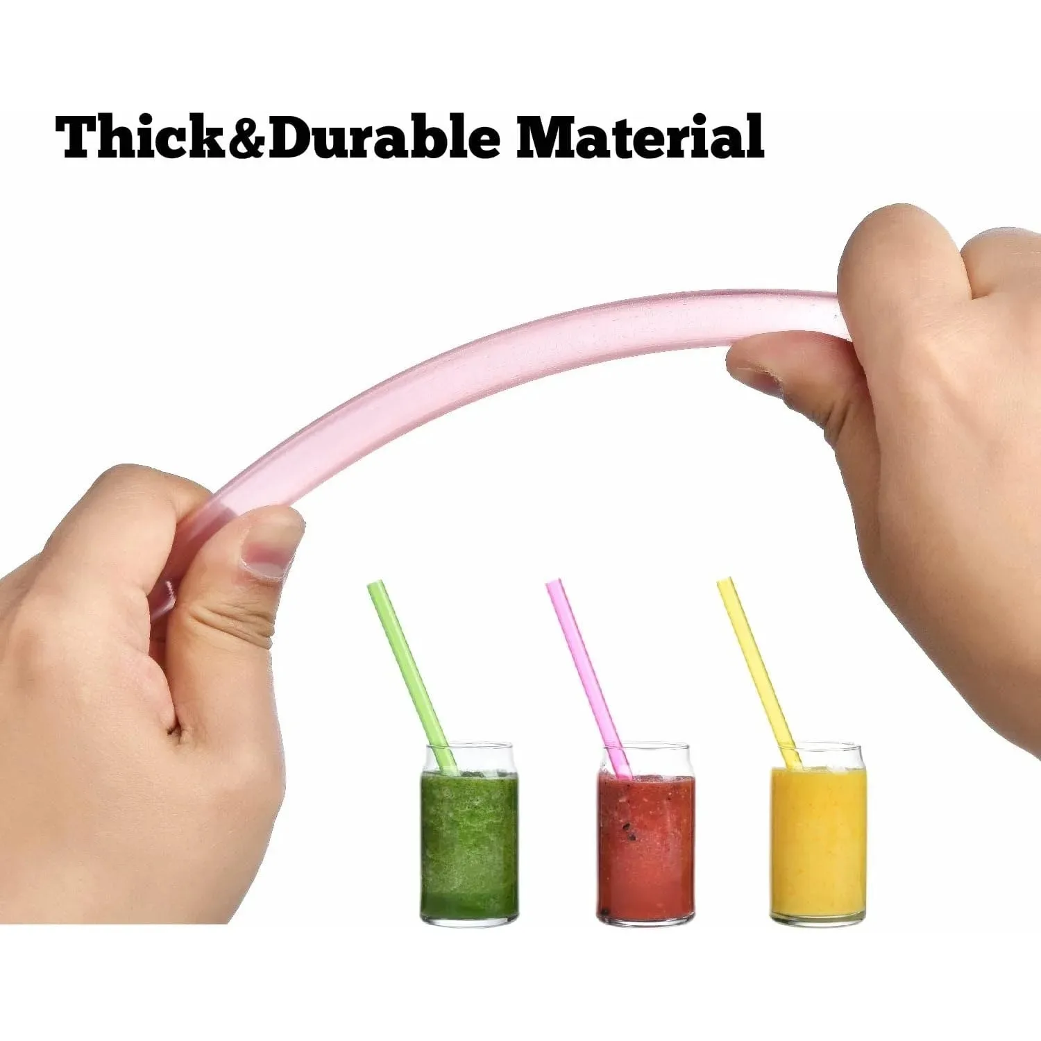 Bubble tea straws, reusable, with 2 cleaning brushes, extra wide colorful reusable juice straws and boba straws, 12 pieces