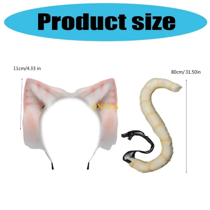 DXAA Cartoon Cats Ears Hairband for Girls and Women Animal Animal Tail ear fin