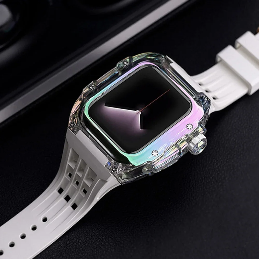 Correa de silicona para Apple Watch, carcasa de Metal Ultra 49MM para IWatch Series, Kit de modificación DIY, bisel, pulsera deportiva