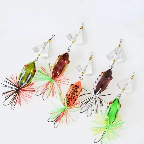 13.5cm/9g Fishing Jump Frog Lure SpinnerBait Hard Bait Lure with Double Sharp Hooks Baits