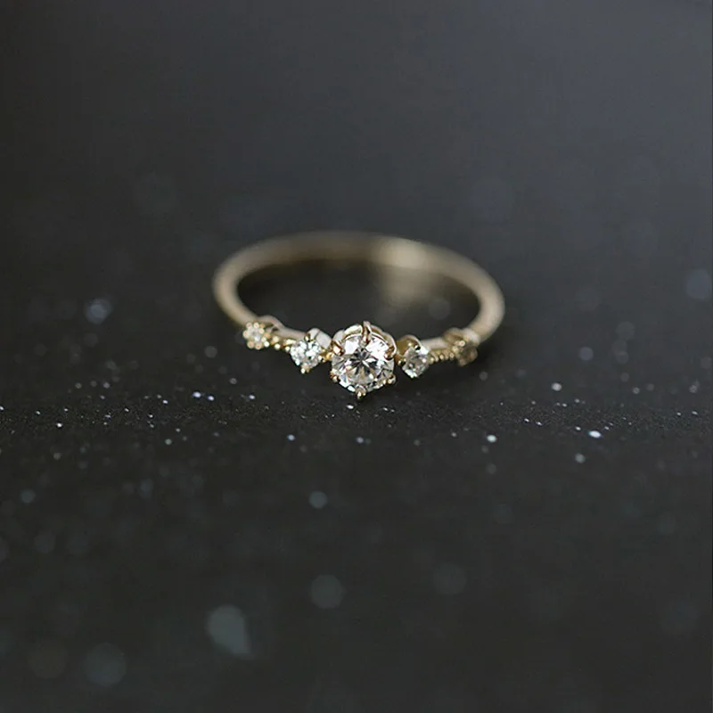 

S925 Pure Silver Micro Inlaid Diamond Ring, Niche Design, High-end Temperament, Ins Style