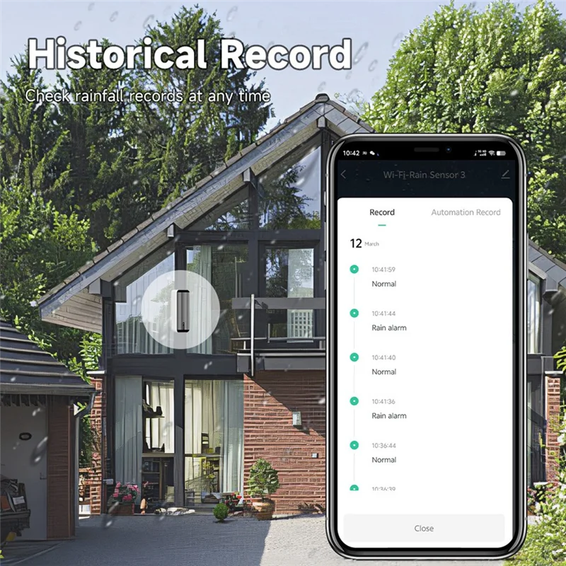 CABE-Tuya 2-In-1 WIFI 스마트 레인 센서 빗물 홍수 감지기 홈 오토메이션 호환 가능
