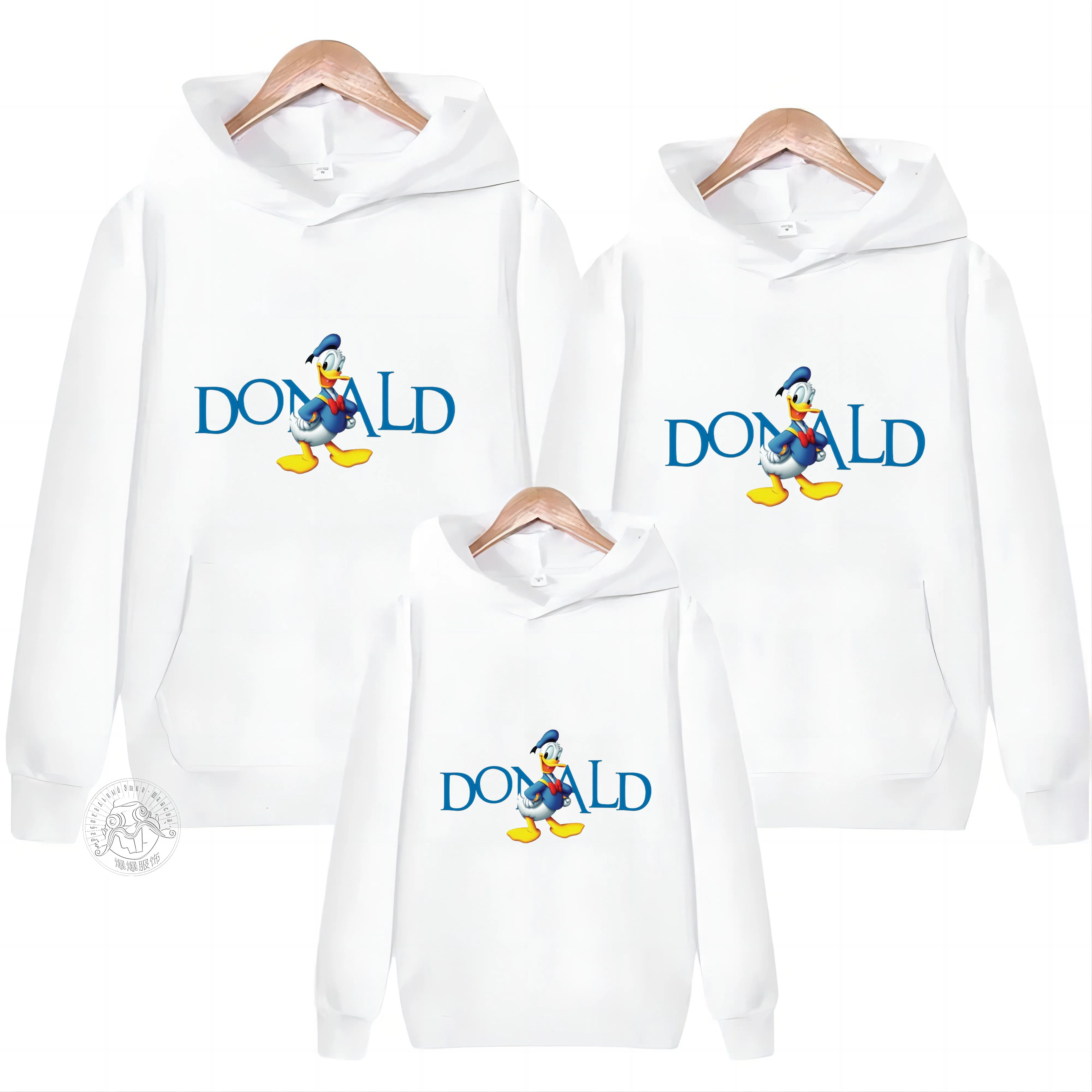 Hoodie family long sleeve sportswear cartoon printed Donald Duck graffiti hoodie simple spring and autumn men and women alike