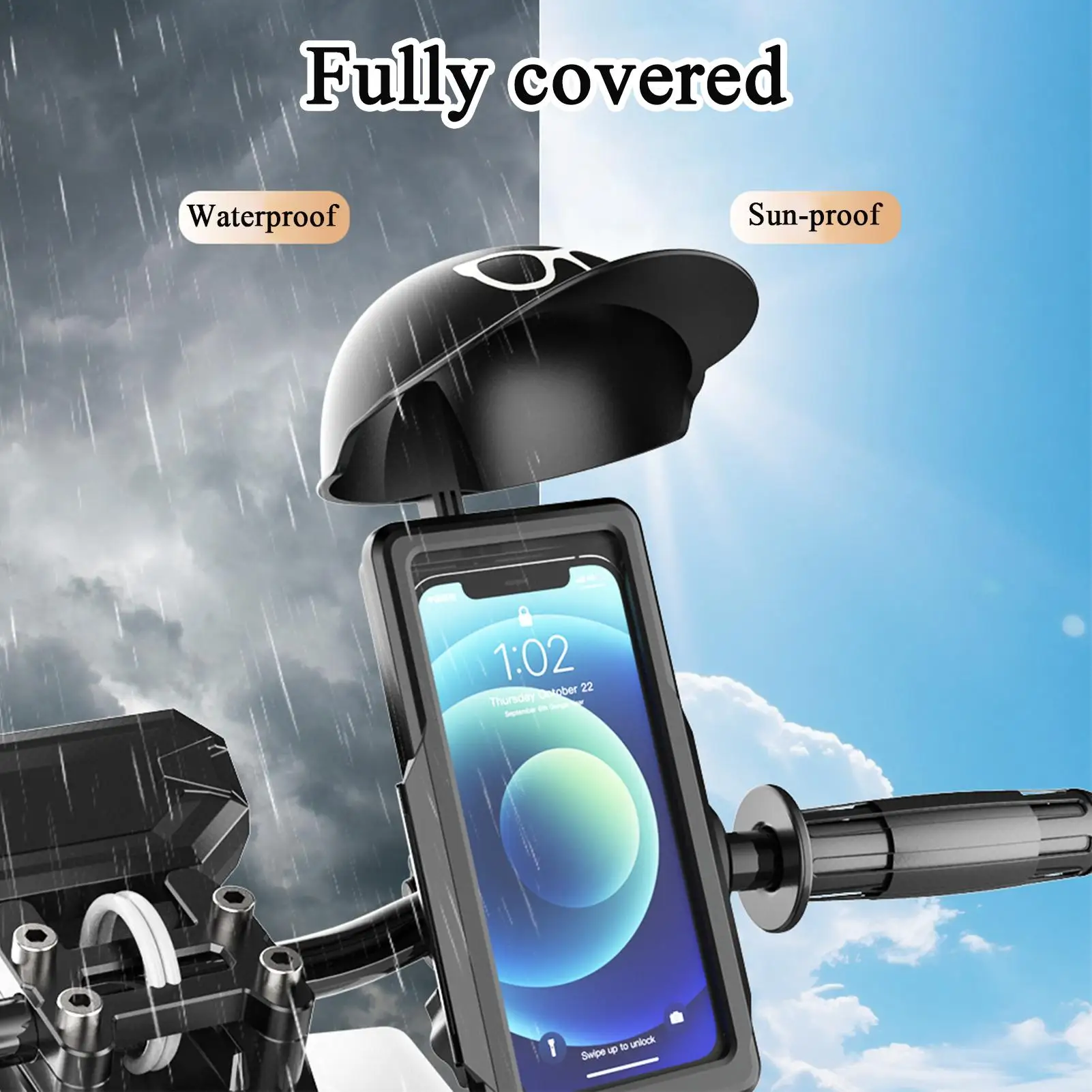 

Motorcycle Phone Holder Sun Hat Support For Riding Cell Phone Mount Stand For Women Men Riding Motorcycles Bicycles Scooters