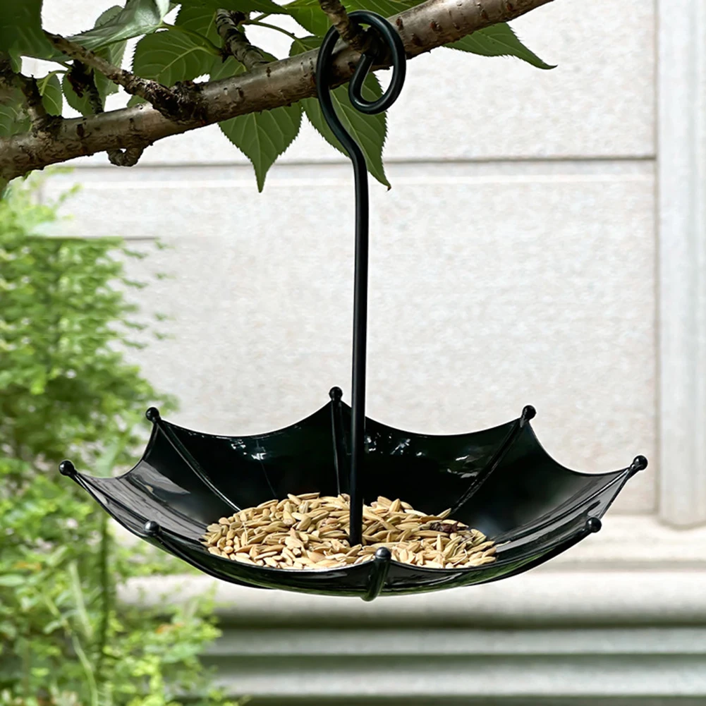 Outdoor Feeding Station Umbrella Bird Feeder For Attracting Wild Birds Weather Resistant Material Robust Hanging Hook