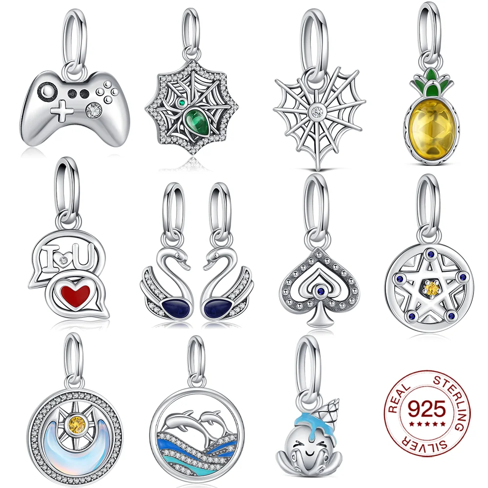 

Оригинальный Шарм из стерлингового серебра 925 пробы в форме сердца животного «сделай сам» для классических браслетов, женская повседневная одежда, подарки на День матери