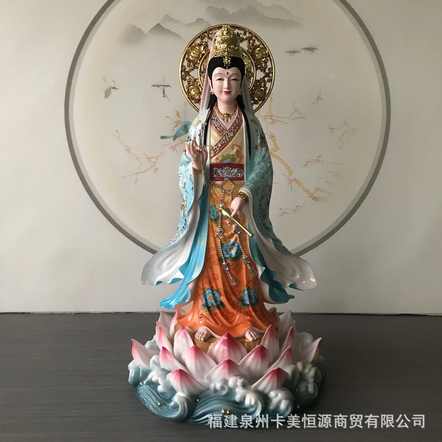 CZ hand-painted Guanyin Bodhisattva Nanhai Guanyin Buddha statue home living room offering lucky Guanyin statue ornament